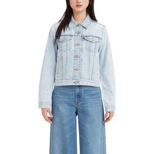 Brand New women Blue  Cotton Trucker Jean Jacket Classic Fit Casual Outerwear